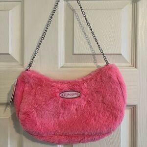 Pink fuzzy Clueless bag